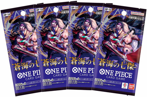 One Piece Card Game - 4 Packs of Heroes of the Blue Sea OP-14