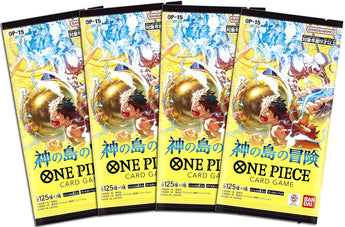 One Piece Card Game - 4 Packs of The Adventure of the Island of God OP-15